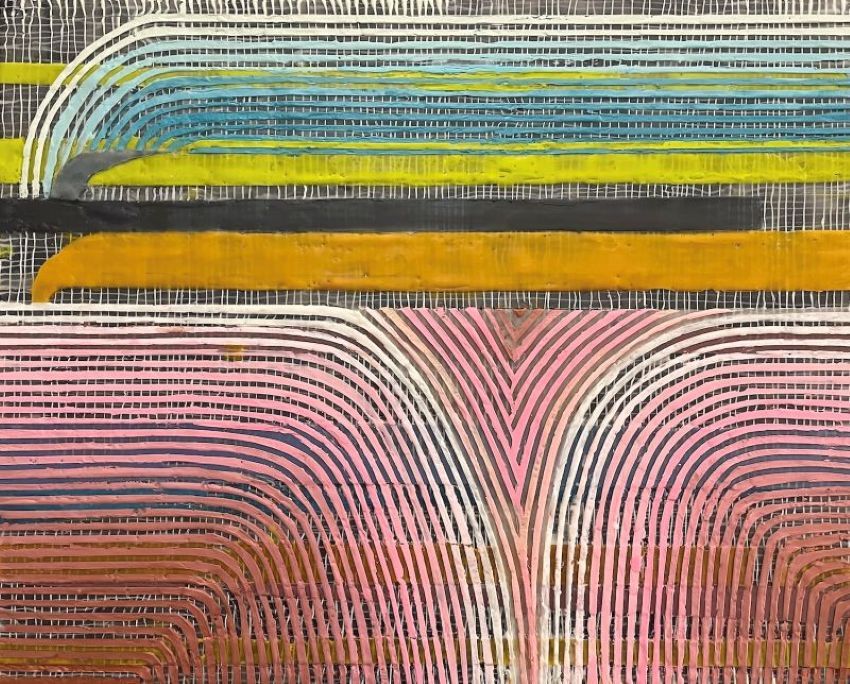 Lynda Ray, Fault Lines 27, Encaustic 16 x 20 x 1.5 inches, 2024 | Working Artist Org. Lynda Ray, Fault Lines 27, Encaustic 16 x 20 x 1.5 inches, 2024